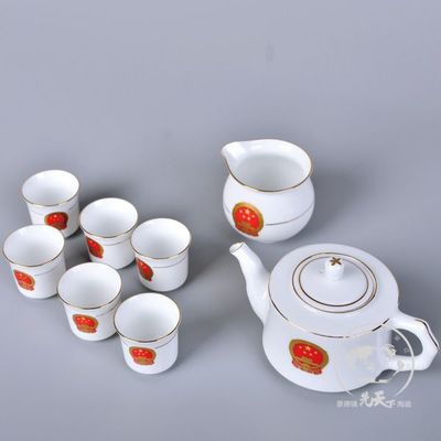 供应功夫茶具 礼品茶具 毛瓷国徽茶具配高档棉麻锦盒手提袋产品图片,供应功夫茶具 礼品茶具 毛瓷国徽茶具配高档棉麻锦盒手提袋产品相册 - 景德镇制陶瓷餐具工厂 -