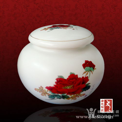 景德镇瓷器茶叶罐 圆形茶叶罐价格 定做茶叶罐加字