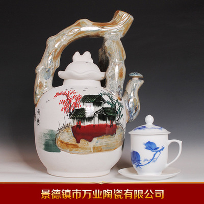 【【万业陶瓷】大量供应颜色釉 古典优质陶酒瓶 大量供应】价格,厂家,图片,陶瓷工艺品,景德镇市万业陶瓷-