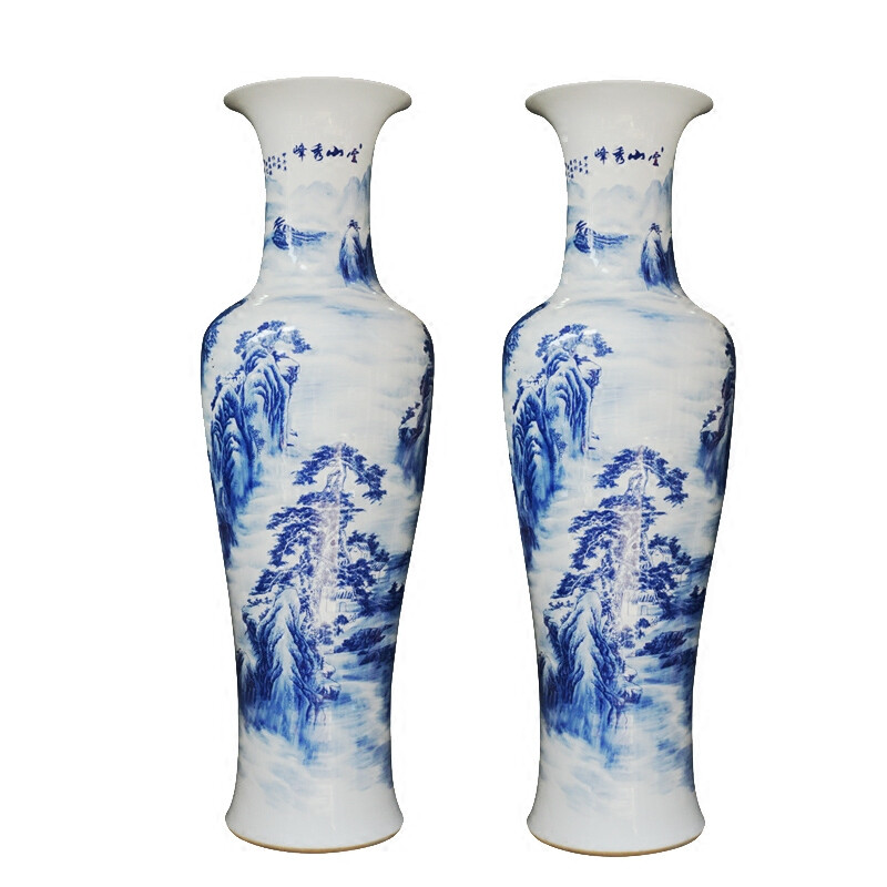 景德镇陶瓷艺术瑰宝 梵尼威手绘山水落地大花瓶